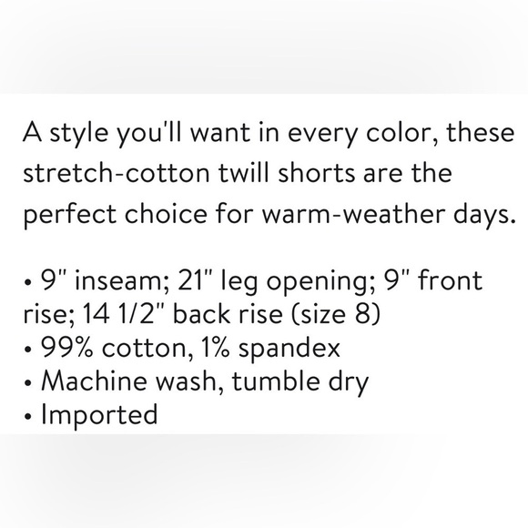 CASLON 9” STRETCH COTTON TWILL GRAY SHORTS NEW - Picture 4 of 4